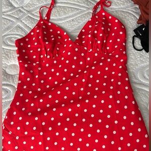Princess Polly Red Polka Dot Mini Dress
